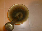 Antique Solid Brass Vintage Mortar & Pestle Heirloom - Diamonds Sapphires Rubies Emeralds