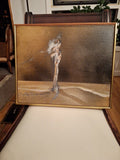 Mid Century Modern Painting Important Signed Abstract Surrealist