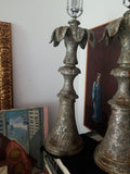 Pair of Mid Century Modern Silvered  Lamps