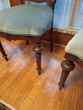 2 Matching Blue Upholstered Chairs