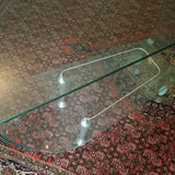 Modernist Scupltural Glass Signed Tea Cart
