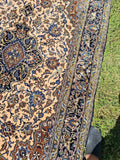 Vintage NOS Oriental Rug Always Hung Silk Flower Wool Hand Knotted 4' 5" X 6' 7"