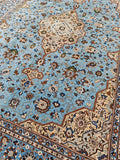Vintage 1960's Oriental Rug Geometric Design Hand Knotted 100% Wool Finely Woven