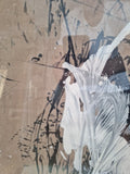 Mid Century Modern Abstract Expressionist Painting Lucite Frame