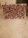 Museum quality Signed Vintage Abstract expressionist Painting #930008