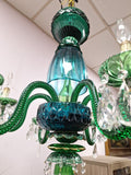 19th Century Osler English Emerald Green 6 Light Perfect Condition