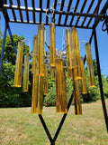 Vintage mid century modern crystal amber chandelier