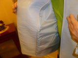 Ladies Light Blue Vince Camuto Size 2 Leather Jacket - Diamonds Sapphires Rubies Emeralds