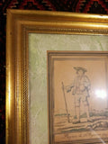 Framed Engraving by J.G. de Sainte Sauveur and Labrousse Paysan de L'Angoumois