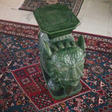Mid Century Modern Chinese Green Porcelain Elephant Gardenining Bench #94008