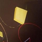 Mid Century Modern Abstract Cubist 3D Painting Signed and Dated