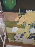 Mid Century Modern Abstract Expressionist Painting 1960's Apple