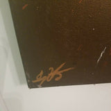 A Mid Century Modern Gold Abstract Oil Drip