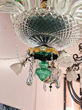Czechoslovakian 1950 Overlay 12 Light Chandelier