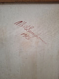 Mid Century Modern Abstract hermes colors  Painting Signed