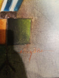 Stylized Signed Painting Of Kids Playing Music Joyce Roybal 21" x 25"