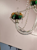 Czechoslovakian 1950 Overlay 12 Light Chandelier