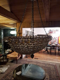 Mid Century Modern French Chandelier Petite Crystal