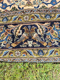 Vintage NOS Oriental Rug Always Hung Silk Flower Wool Hand Knotted 4' 5" X 6' 7"
