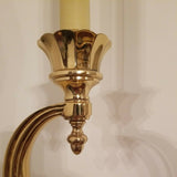 Vintage Heavy Brass Stylized Classic Modern Pair of Lamps