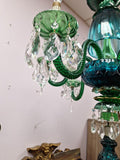 19th Century Osler English Emerald Green 6 Light Perfect Condition