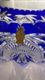Set of 2 Blue Imperlux Lead Crystal Centerpieces Made in Germany
