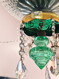 Czechoslovakian 1950 Overlay 12 Light Chandelier