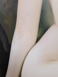 Large Framed Artwork of a Nude Asian Woman IMPERFECT CONDITION!! SEE PICS!!