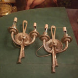 Pair Of Mid Century Modern Gilt  Sconces