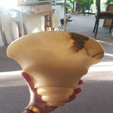 Pair Of Vintage Art Deco Alabaster Mid century Modern Sconces