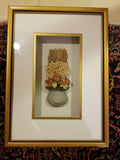 Framed dried flowers "Gardino" by La Collection Valenciaga Made in Canada 960350 - Diamonds Sapphires Rubies Emeralds