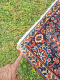 Vintage Estate 1970's Heriz Oriental Rug Hand Knotted 100% Wool 9' 8" x 13' 4"