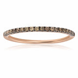 Gorgeous 14K Rose Gold with Choclatey Champagne Diamonds 0.15 Ct. Size 6.5 - Diamonds Sapphires Rubies Emeralds