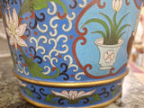Hand Painted Japanese Flower Pot With Artificial Flowers With Jade 19.5" Tall