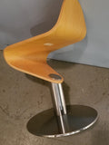 Set of 4 Vintage Designer Mid Century Modern Curved Chrome Stools - Diamonds Sapphires Rubies Emeralds