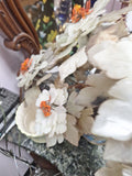 Hand Painted Japanese Flower Pot With Artificial Flowers With Jade 19.5" Tall