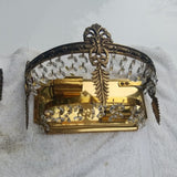Vintage Pair Of Crystal And Bronze Sconces