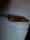 Ladies Light Blue Vince Camuto Size 2 Leather Jacket - Diamonds Sapphires Rubies Emeralds