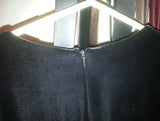 Ladies black velvet Magaschoni Collection cocktail dress with rhinestones size 6 - Diamonds Sapphires Rubies Emeralds