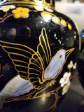 Pair of Vintage Moser Bohemian Gold Overlay Butterfly Bug Raised Glass Vases - Diamonds Sapphires Rubies Emeralds