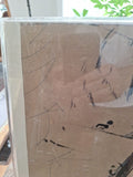 Mid Century Modern Abstract Expressionist Painting Lucite Frame