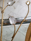 French Rock Crystal Gilt Pair Of Large Sconces