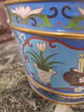 Hand Painted Japanese Flower Pot With Artificial Flowers With Jade 19.5" Tall