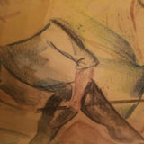 Vintage African American Painting Mixed Media Hand Painted