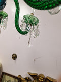19th Century Osler English Emerald Green 6 Light Perfect Condition