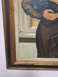 Large Framed Artwork Of A Very Attractive Topless Woman