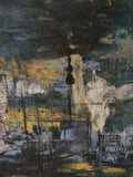 Mid century Modern Abstract Painting Signed Findlay Galleries Chicago