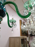 19th Century Osler English Emerald Green 6 Light Perfect Condition