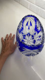 Set of 2 Blue Imperlux Lead Crystal Centerpieces Made in Germany