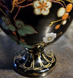 Pair of Vintage Moser Bohemian Gold Overlay Butterfly Bug Raised Glass Vases - Diamonds Sapphires Rubies Emeralds